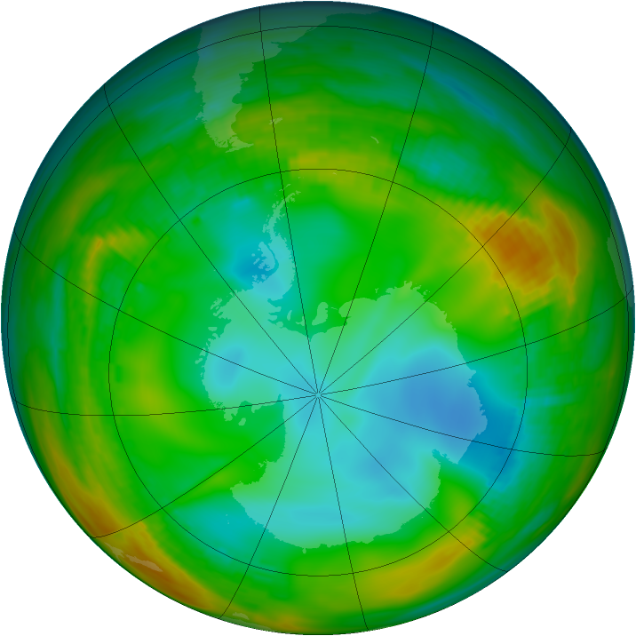 Antarctic ozone map for 12 July 1981